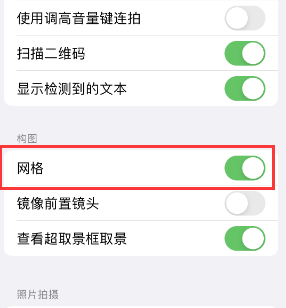 桑珠孜苹果手机维修网点分享iPhone如何开启九宫格构图功能