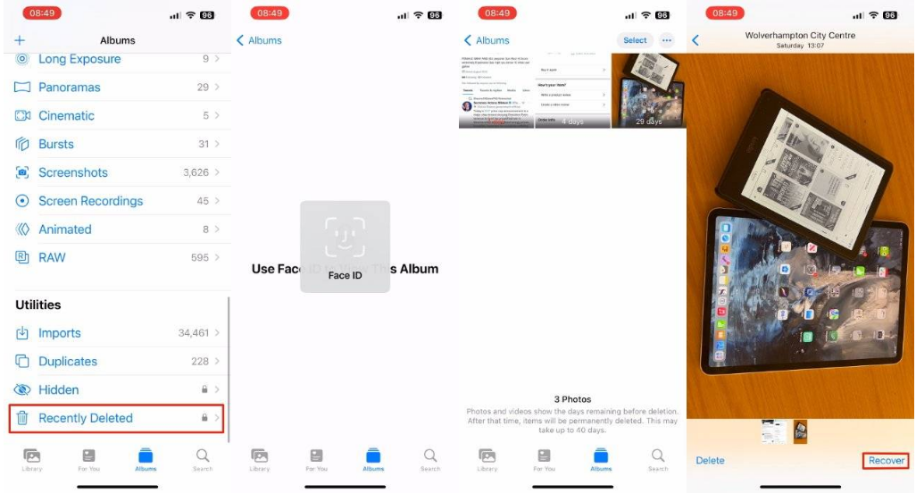 桑珠孜苹果14维修分享 iPhone14 上恢复已删除的照片 