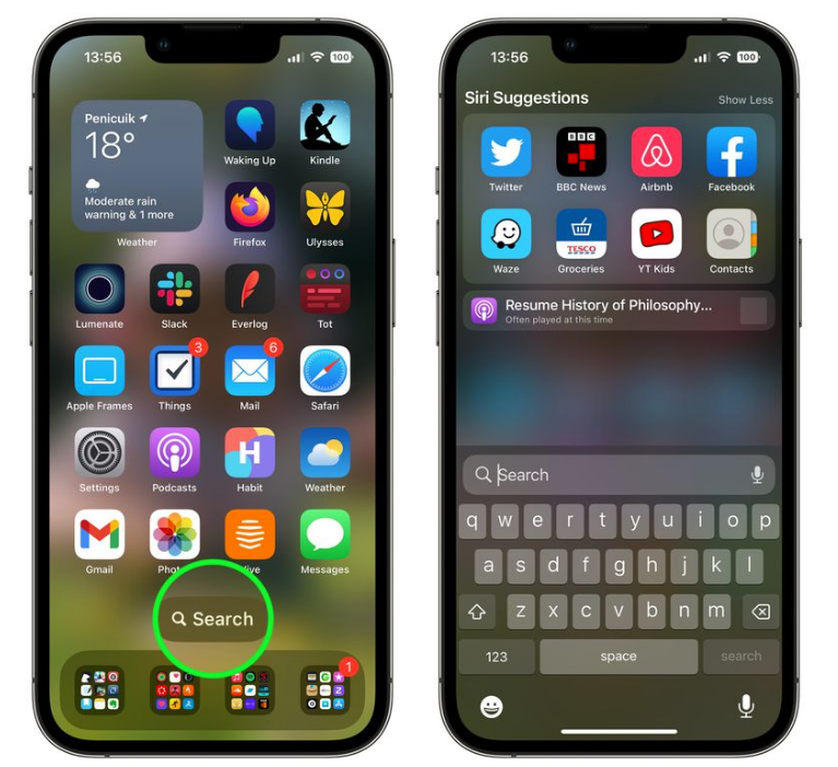 桑珠孜苹果手机维修分享升级到 iOS 16 后，如何删除主屏幕上的搜索按钮 