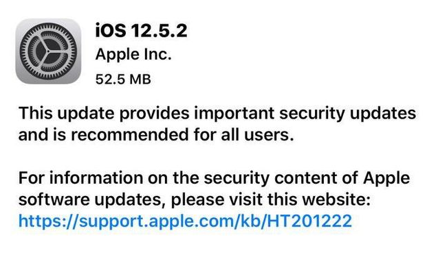 桑珠孜苹果手机维修分享iOS12.5.2发布，建议所有老苹果用户安装 